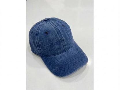 Eskitilmiş Denim Vintage Şapka –  Ayarlanabilir
